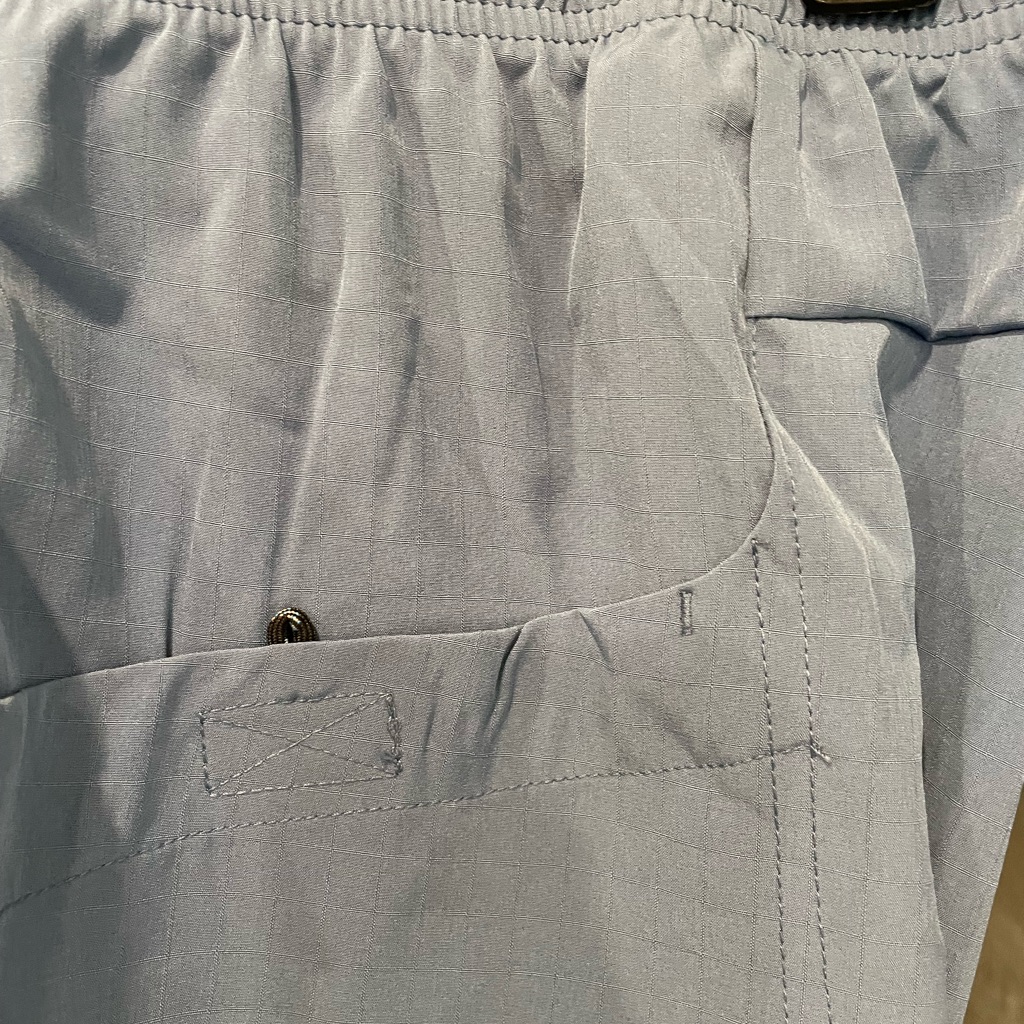 Athletic Works Pair Of Rip Stop Athletic Pocket Shorts Stretch Waist Blue Beige — image 7 of 8
